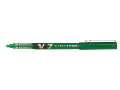 Pilot V7 Hi-Tecpoint Liquid Ink Rollerball Pen 0.7mm Tip 0.5mm Line Green (Pack 12) - 101101204