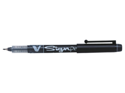 Pilot V Sign Liquid Ink Pen 2mm Tip 0.6mm Line Black (Pack 12) - 301101201