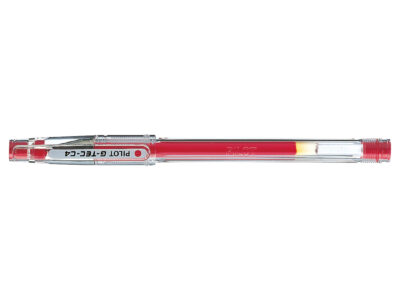 Pilot G-Tec C4 Microtip Gel Rollerball Pen 0.4mm Tip 0.2mm Line Red (Pack 12) - 60101202