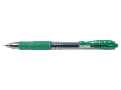Pilot G-207 Retractable Gel Rollerball Pen 0.7mm Tip 0.39mm Line Green (Pack 12) - 41101204