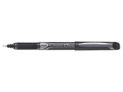 Pilot V7 Grip Hi-Tecpoint Liquid Ink Rollerball Pen 0.7mm Tip 0.4mm Line Black (Pack 12) - 4902505279775