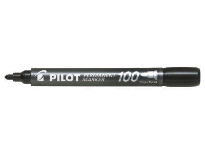 Pilot 100 Permanent Marker Bullet Tip 1mm Line Black (Pack 15 + 5 Free) - 3131910501268