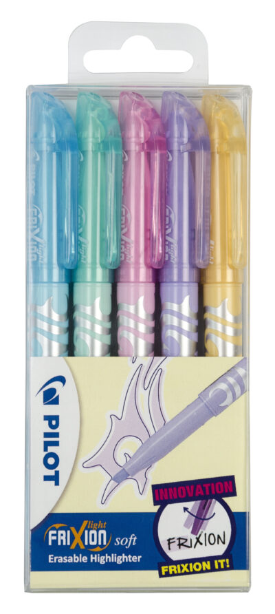 Pilot FriXion Erasable Highlighter Pen Chisel Tip 3.8mm Line Assorted Colours (Pack 5) – 467300500