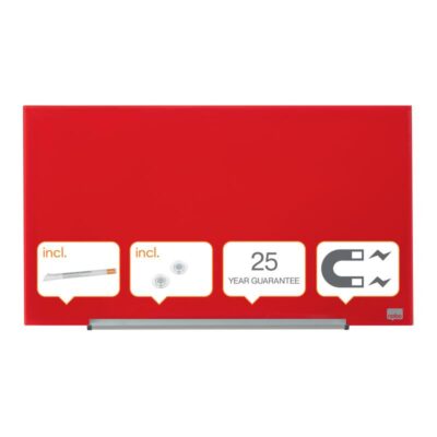 Nobo Impression Pro Magnetic Glass Whiteboard Red 680x380mm 1905183