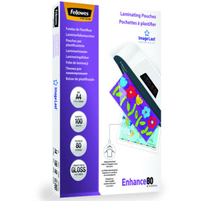 Fellowes Laminating Pouch A4 2×80 Micron Gloss (Pack 100) 5306114