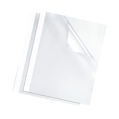 Fellowes Thermal Binding Cover A4 1.5mm Clear PVC Front White Card Back (Pack 100) 53151