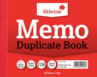 Silvine 102x127mm Duplicate Book Carbon Ruled 1-100 Taped Cloth Binding 100 Sets (Pack 12) – 603