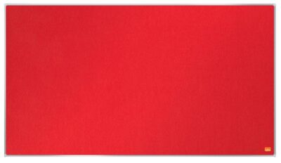 Nobo Impression Pro Widescreen Red Felt Noticeboard Aluminium Frame 890x500mm 1915420