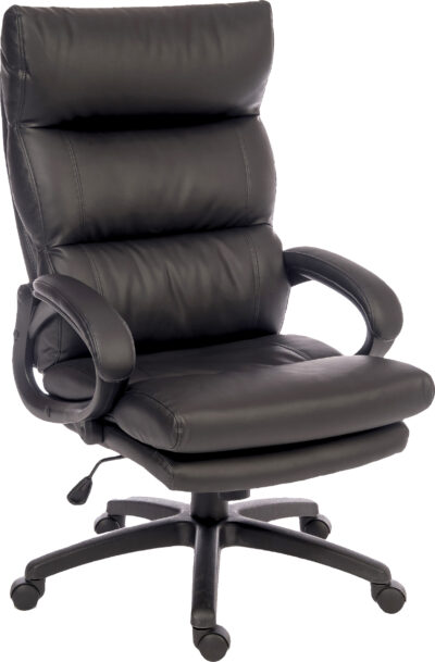 Luxe Luxury Leather Look Executive Office Chair Black - 6913