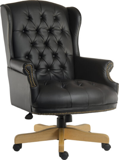 Chairman Noir Fabric Executive Swivel Armchair Black - 6927