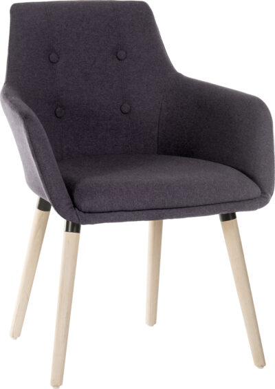 Contemporary 4 Legged Upholstered Reception Chair Graphite (Pack 2) – 6929GRA