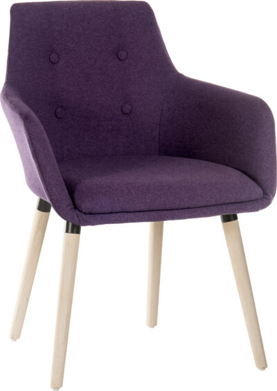 Contemporary 4 Legged Upholstered Reception Chair Plum (Pack 2) – 6929PLUM