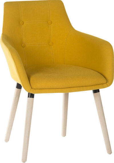 Contemporary 4 Legged Upholstered Reception Chair Yellow (Pack 2) – 6929YEL