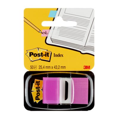 Post-it Index Flags Repositionable 25x43mm 12×50 Tabs Purple (Pack 600) 7000144933