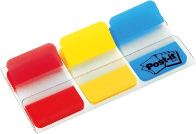 Post-it Index Flags Strong Repositionable 25x38mm 3×22 Tabs Red Yellow Blue (Pack 66) 686-RYB – 7000146810