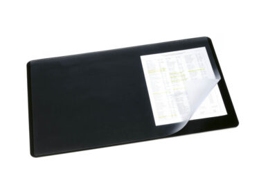 Durable Desk Mat with Transparent Overlay 400x600mm Black – 720201