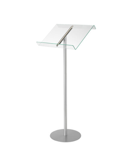 Deflecto Lectern Browser Floor Stand Clear/Silver - 79166