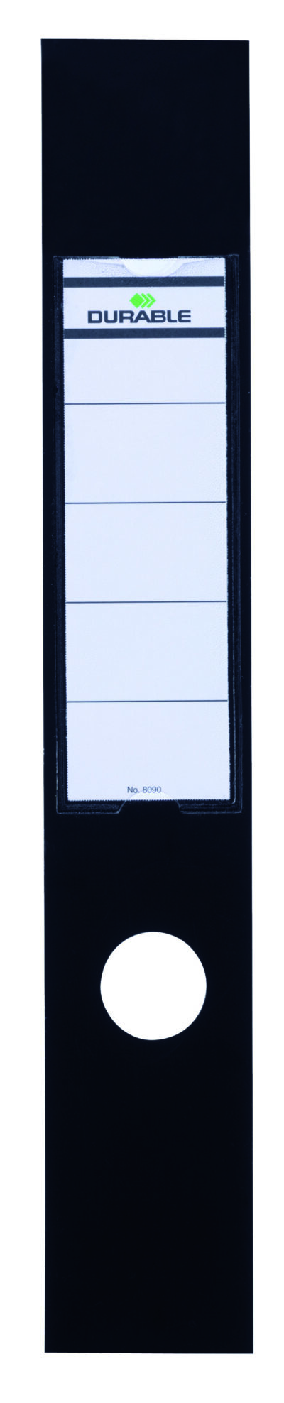 Durable Ordofix Lever Arch File Spine Label PVC 60x390mm Black (Pack 10) – 809001