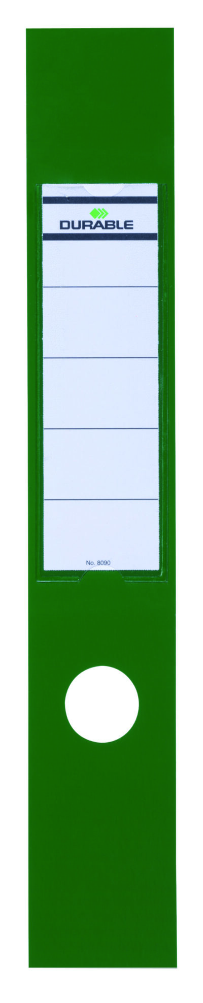 Durable Ordofix Lever Arch File Spine Label PVC 60x390mm Green (Pack 10) - 809005