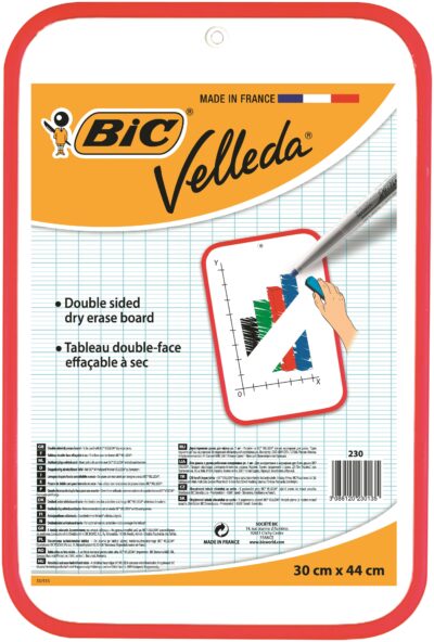 Bic Velleda Whiteboard Double Sided Non Magnetic Red Plastic Frame 300x440mm - 812105