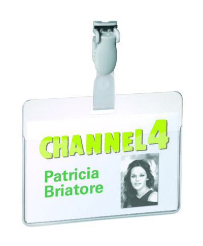 Durable Name Badge with Clip 60x90mm Clear (Pack 25) 814719