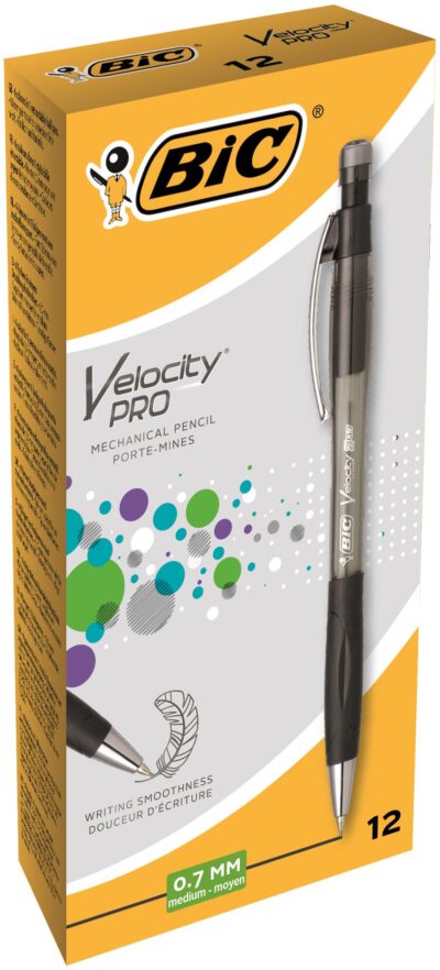 Bic Velocity Pro Mechanical Pencil HB 0.7mm Lead Assorted Colour Barrel (Pack 12) – 8206462