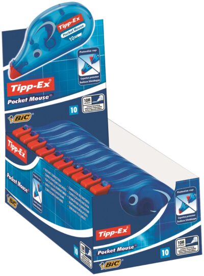 Tipp-Ex Pocket Mouse Correction Tape Roller 4.2mmx10m White (Pack 10) – 8207892