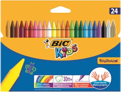 Bic Kids Plastidecor Hard Sharpenable Crayons Assorted Colours (Pack 24) – 8297721