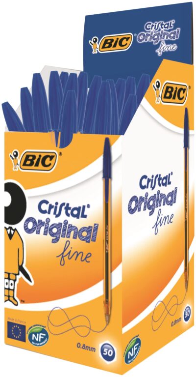 Bic Orange Ballpoint Pen 0.8mm Tip 0.30mm Line Blue (Pack 50) - 872730