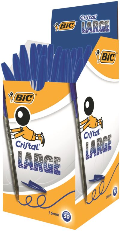 Bic Cristal Ballpoint Pen 1.6mm Tip 0.42mm Line Blue (Pack 50) - 880656
