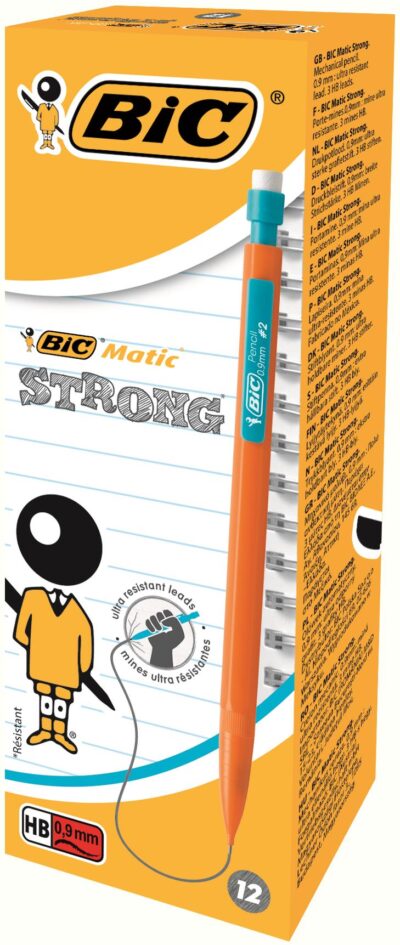 Bic Matic Strong Mechanical Pencil HB 0.9mm Lead Assorted Colour Barrel (Pack 12) – 892271