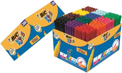 Bic Kids Visa Felt Tip Colouring Pen Assorted Colours (Pack 288) – 8970991