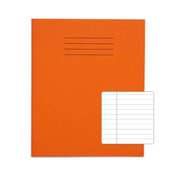 Rhino 8 x 6.5 Exercise Book 48 Page Ruled F8M Orange (Pack 100) - VEX342-370-0