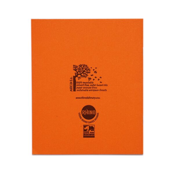 Rhino 8 x 6.5 Exercise Book 48 Page Ruled F8M Orange (Pack 100) - VEX342-370-0 - Image 4