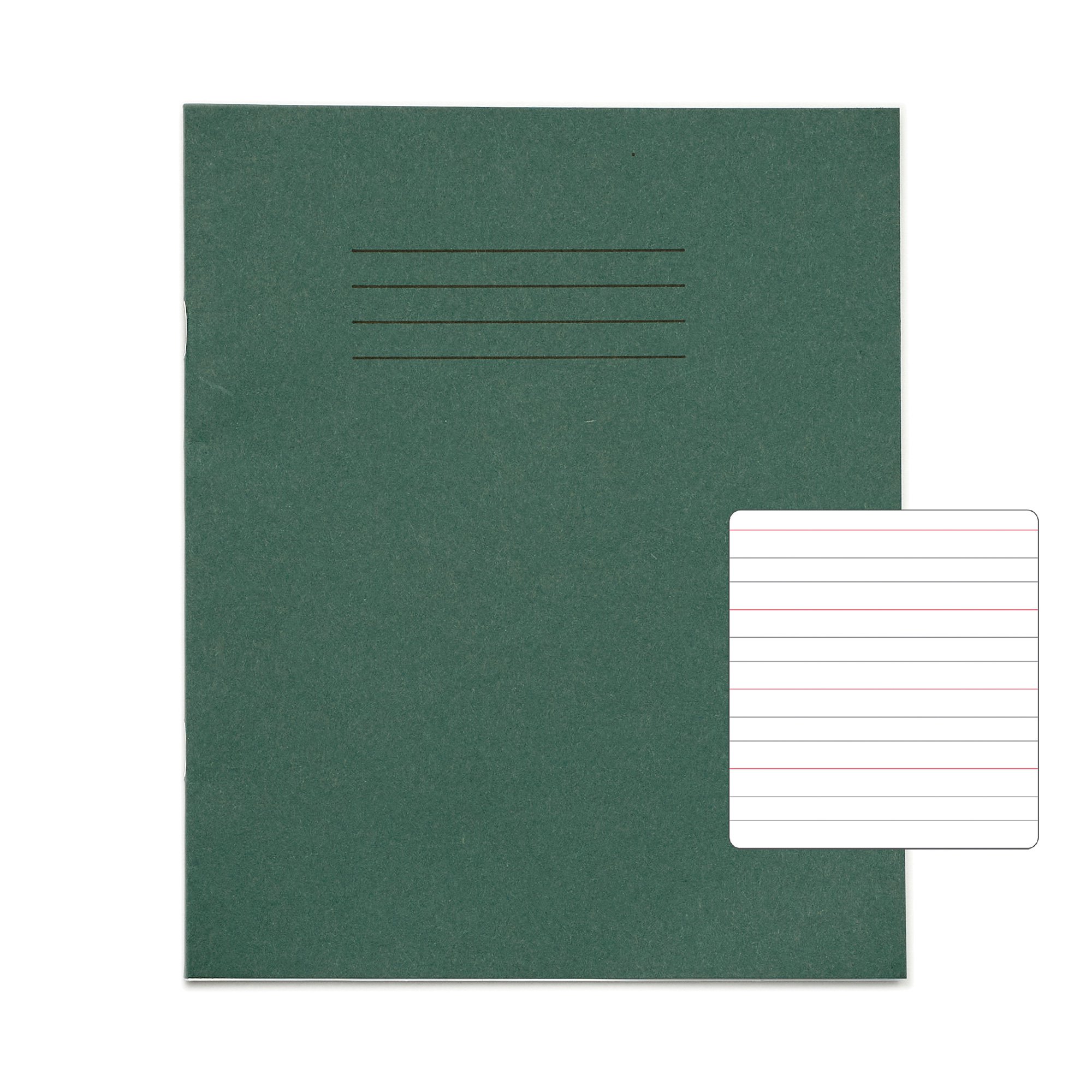 Rhino 8 x 6.5 Inches Learn to Write Book 32 Page Narrow-Ruled Dark Green (Pack 100) - SDXB6-8