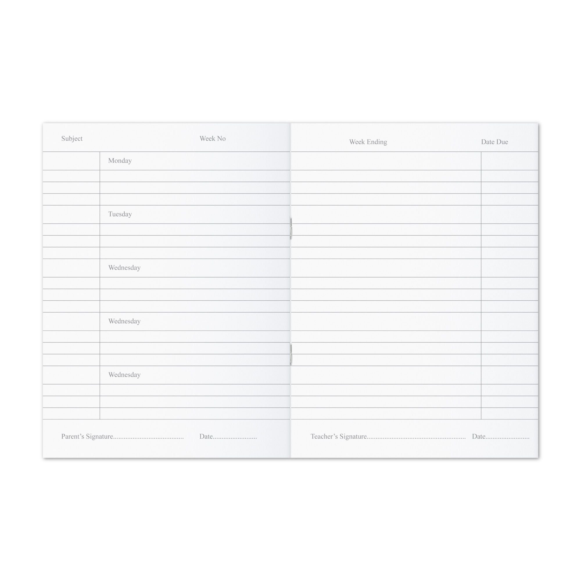 Rhino 8 x 6 Inch Homework Diary 84 Page 5-Day Week (Pack 100) - SDWD2-2 - Image 2