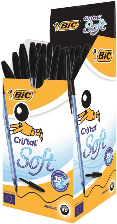 Bic Cristal Soft Ballpoint Pen 1.2mm Tip 0.35mm Line Black (Pack 50) - 951433