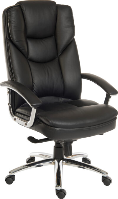 Skyline Italian Leather Faced Executive Office Chair Black - 9410386BLK