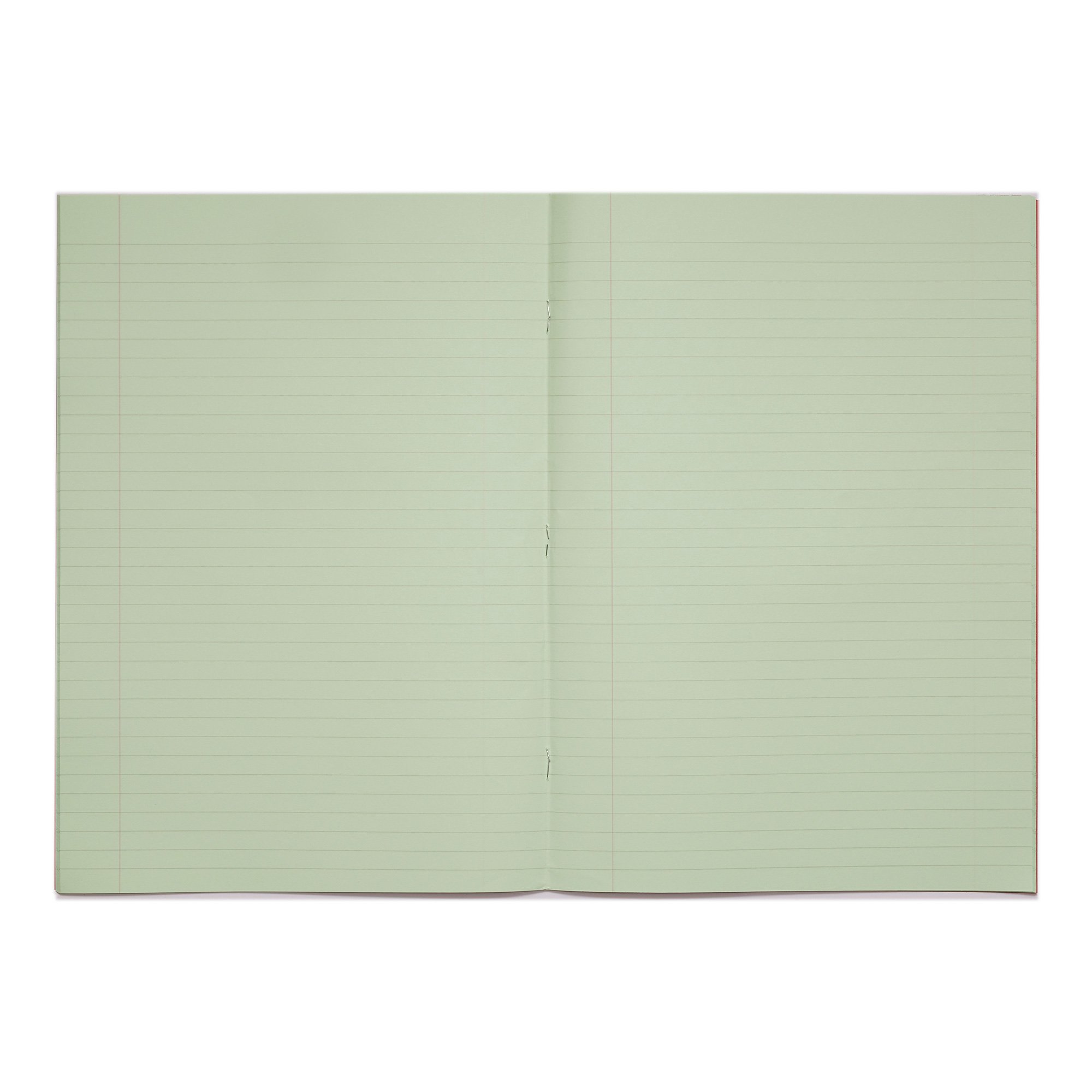 Rhino A4 Special Exercise Book 48 Page Ruled F8M Red with Tinted Green Paper (Pack 10) - EX68184G-0 - Image 3