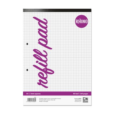 Rhino A4 Refill Pad 160 Page 5mm Squared (Pack 6) – HAQ-6