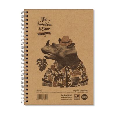 Save The Rhino Recycled Twinwire Hardback Notebook A5 160 Pages (Pack 5) SRTWA5