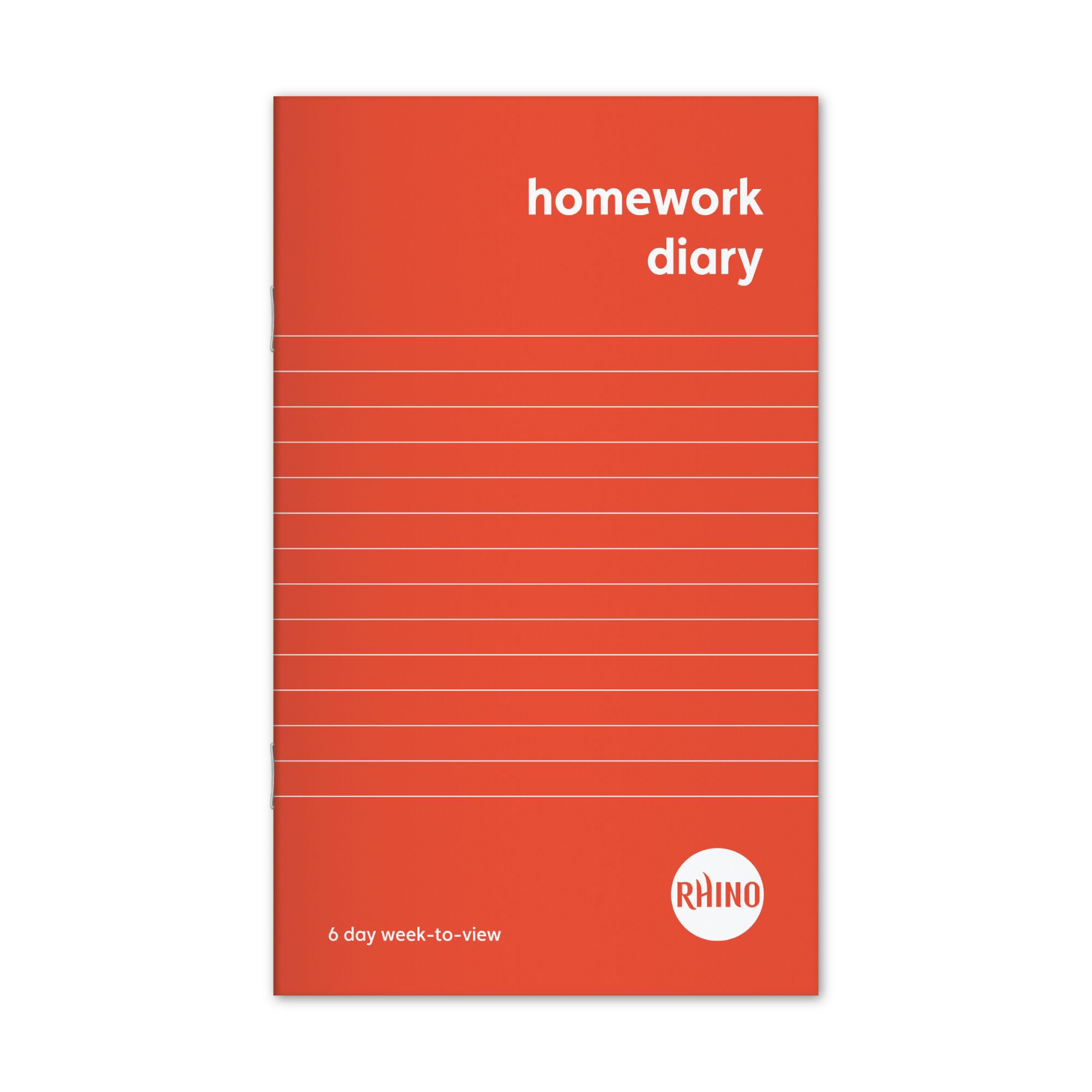 Rhino A6+ Homework Diary 84 Page 6-Day Week Red (Pack 100) - SDWD1-0