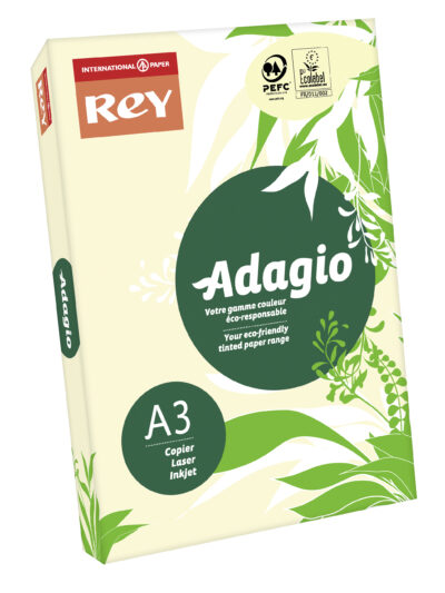 Rey Adagio Paper A3 80gsm Ivory (Ream 500) RYADA080X449