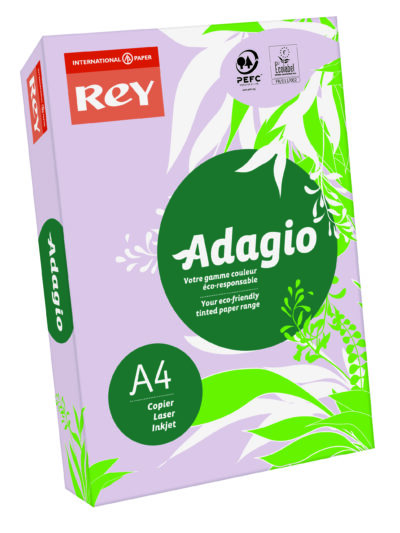 Rey Adagio Paper A4 80gsm Lilac (Ream 500) RYADA080X426