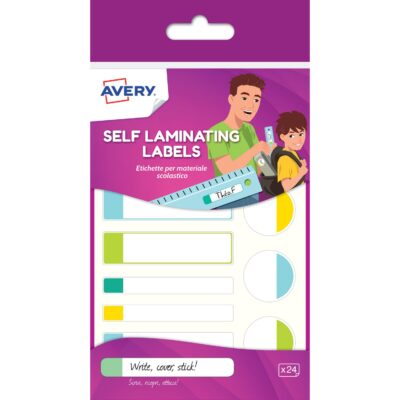 Avery Self Laminating Waterproof Labels 86x17mm Pastel Colours White (Pack 24) – APBAS24.UK