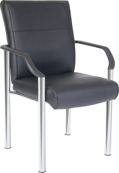 Greenwich Leather Faced Reception Chair Black - B689
