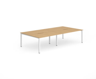 Evolve Plus 1400mm Back to Back 4 Person Desk Beech Top White Frame BE233