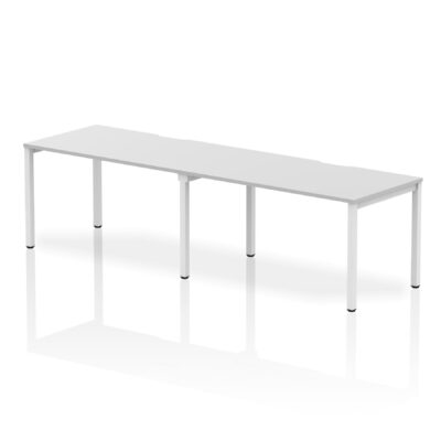 Dynamic Evolve Plus 1400mm Single Row 2 Person Desk White Top White Frame BE351