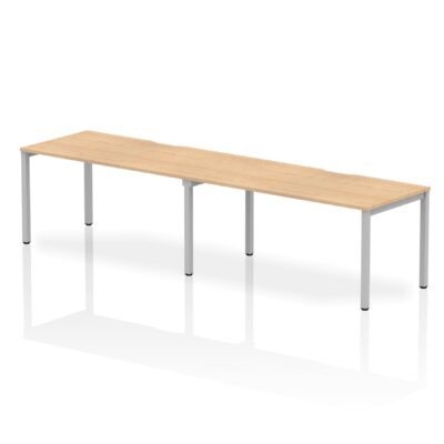 Dynamic Evolve Plus 1600mm Single Row 2 Person Desk Maple Top Silver Frame BE369