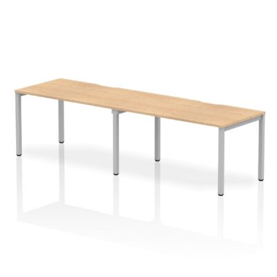 Dynamic Evolve Plus 1400mm Single Row 2 Person Desk Maple Top Silver Frame BE374